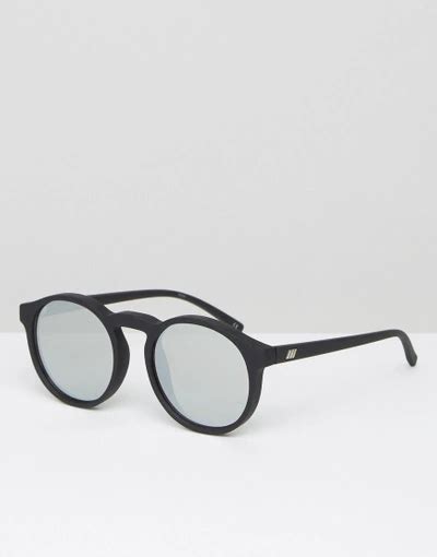 le specs round sunglasses with silver flash lens|le specs sunglasses on sale.